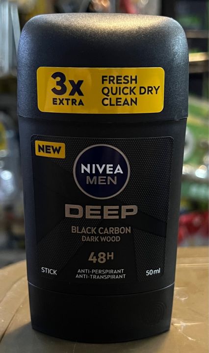 Nivea Men Deep Black Carbon Darkwood Stick 50ml Local Supplier