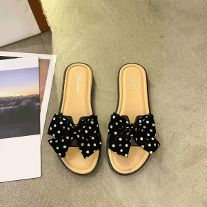 Summer Outdoor Womens Flat Sandals Soft Bottom Butterfly Knot Beach Sandals Trendyandalusian Style Low Heel Daily Wear PVC