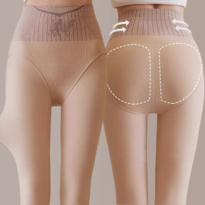 อบอุ่นหนาฤดูหนาวถุงน่องเพื่อความอบอุ่นสำหรับผู้หญิงผ้าฟลีซโปร่งแสงกางเกงกำมะหยี่เอวสูงผู้หญิงถุงน่องกางเกงสตรี