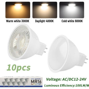 10 Pack Focos LED GU5.3 Bulb 8W Lamps MR16 Low Pressure AC DC 12V 24V Spotlight Replace Halogen Lamps Home Foyer Lighting