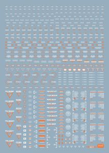 [Evo] Uc07 HiQ HD Water Sticker Rb02 Gundam Universal Warning Water Sticker Fluorescent