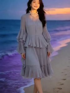 XMO | French Coastal Style Small-sized Elegant Organza Dress