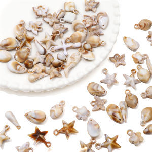 10pcs Mixed Plastic Acrylic Shells Conch Starfish Shapes Beads Charm Pendant for Bracelet Necklace DIY Jewelry Making