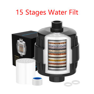 15/20 Stages Shower Water Purifier Filter Set Chlorine Heavy Metal Removal Water Softener Household Bathroom Accessory