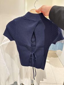 High-End Womens Short Sleeve Zipper Binding Top Cool Girls Little Thoughts NASAXSPACEX Versatile Style Other Fabric Silk