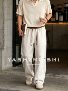 YASHENQISHI | Casual Tencel Linen Loose Straight Pants