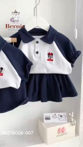BE107 Bộ áo polo đồng phục BERNIE phong cách Hàn Quốc cho bé trai bé gái đi chơi đi học