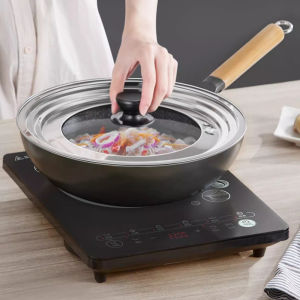 Universal Round Stainless Steel Frame Kitchen Spill-proof Cooking Pot Cover with Glass for Hotels and Restaurants