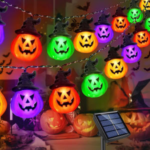 Solar String Lights Halloween Outdoor Patio Landscape for Porch Balcony Fence Decor Warm Glow Decor Light Soft Ambient Lighting