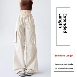 Miiow | High Waist Wide Leg Casual Pants Womens Outdoor Wear Ice Silk Quick Dry Loose Fit Trousers American Style Workwear