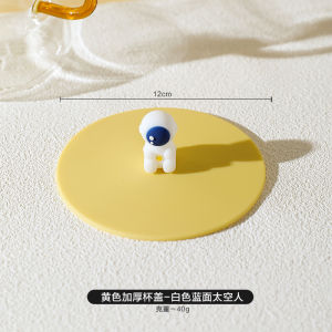 Food Grade Silicone Cup Lid Dustproof Heat Resistant Odorless Universal Mug Cover for Glass Cups And Mugs TINYHOME Cartoon Design