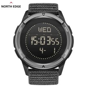 NORTH EDGE | Đồng Hồ Thể Thao Kỹ Thuật Số Dành Cho Nam Giới North Edge ALPS Đồng Hồ Đeo Tay Quân Sự Chống Sốc Bằng Sợi Carbon Ngoài Trời Chống Nước 50M Với Vỏ Cao Su La Bàn Dây Đeo Silicon