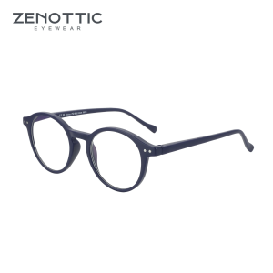 ZENOTTIC Round Anti Blue Light Blocking Reading Glasses Readers Fashion Blue Frame Eyeglasses Women Men Diopter 0 to 4.0