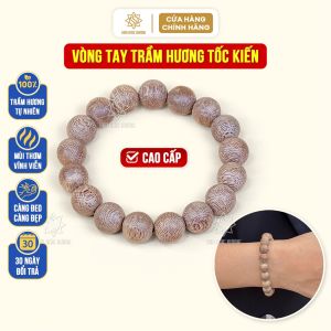 Vòng tay trầm hương tốc kiến tự nhiên cao cấp tròn đơn Sơn Mộc Hương mùi thơm sống ngọt lâu dài đeo tay nam nữ phong thủy may mắn bình an tài lộc