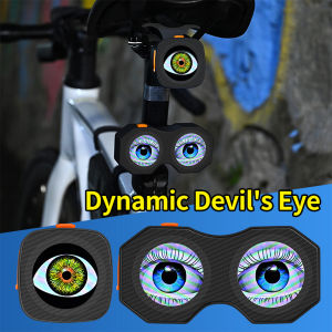 Motorcycle Bicycle Rearview Mirror LED Decorative Lights 3D Lens Dynamic RGB Eye Light With APP Control Modified Taillight