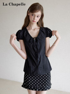 La Chapelle | French Bow Short Sleeve Slim Fitting Shirt
