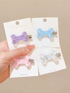 Korean version of purple cute jelly color bone hair clip female summer side bangs broken hair duckbill clip hairpin headdress
