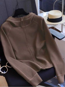 Fall 2025 Womens Hoodie Jacket Casual Loose Fit Zipper Cardigan Top Korean Style Fashionable Streetwear Long Sleeve round Neck