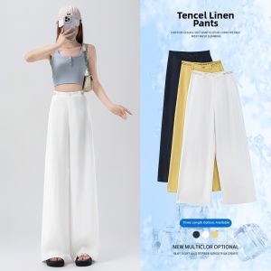 La Chapelle | Yellow Breathable Summer High Waist Slim Fit Trousers