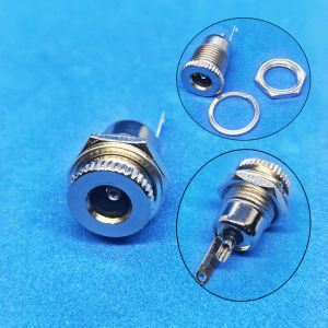 1/2/5/10PCS DC5.5×2.1mm/5.5x2.5mm Power Jack Plug Silver Metal Male/Female Panel Mount Soldering Connector Set DC099