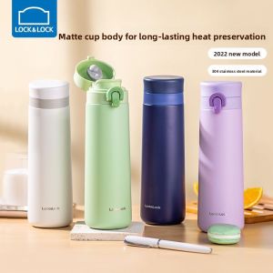 Lock&Lock 2022 New Insulated Stainless Steel Water Bottle Large Capacity 304 Grade for Women Korean Style Straight Drinking Cup
