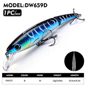 Proberos 1 PC 105mm 13g Minnow Mồi Câu Cá 2 Đoạn Khớp Nối Nổi Wobblers Cho Pike Mồi Nhân Tạo Crankbait Đại Dương Sông Hồ