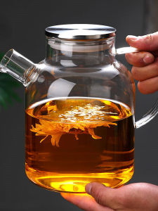 Large Capacity Glass Tea Pot Boiler Water Bottle with Lid Juice Bottle Cold Water Bottle Transparent Cool Boiled Water Pot Tea Brewing Pot