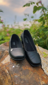 ERGE 37-41 Sepatu Pantofel Guru Hitam Polos Premium Heels Chunky 5 cm Terbaru Simpel Ringan Fleksibel
