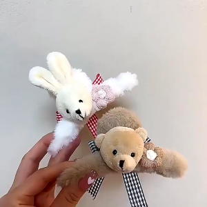 Klip Rambut 🧸 Teddy Bear Hair Claw Cute Plush Soft Korean Style Strong Hold Hair Accessories Women Girls