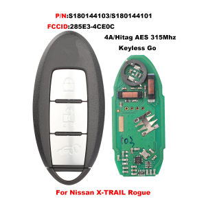 jingyuqin S180144103/S180144101 285E3-4CE0C Remote Car Key For Nissan X-Trail 2014 2015 2016 2017 4A/Hitag AES 315Mhz Keyless Go