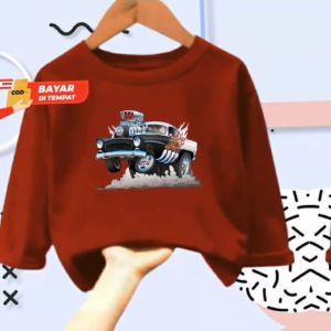 Kaos Atasan Anak Usia 1-12 Tahun Polis Car Lengan Panjang
