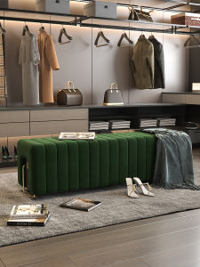 Luxurious Velvet Long Bench Designer Style for Clothing Stores And Entrances Adult Capacity Simple Installation Customizable