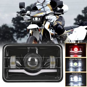4 "x 6" Đèn Pha LED H4656 H4651 Dành Cho Xe Suzuki DRZ400S DRZ400SM DRZ250 DRZ400 DRZ400E DR200S DR650S DR650SE Đèn Pha Xe Máy 45W