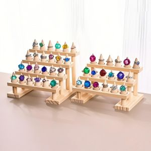 2/3/4 Layers Wood Cone Ring Display Stand Finger Rings Holder Bangle Storage Tray Jewelry Showcase Props for jewelry storage