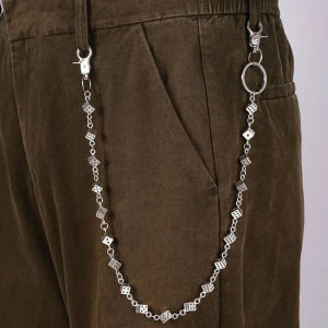 Vintage Punk Dice Pants Waist Chain Men Cool Jeans Chain Keychain Wallet Chain Gothic Biker Fashion Accessories