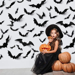 Halloween Party Bat Spider Background Wall Stickers Bedroom Bar Kindergarten Ghost Festival Horror Event Decorative Stickers