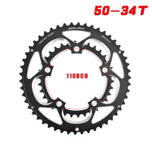 GOLDIX 110bcd chainring 5 bolt 50 34 Double Chainring Road bike Folding For Sram FSA crankset 9 10 11 Speed 110 bcd chainring
