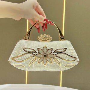 MEIFEI | Pearl Wedding Banquet Clutch Evening Bag Formal Dress Bag Cheongsam Bag Brides Bag