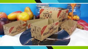 Box Toast - Kotak Roti Bakar TAKE AWAY - HAPPY FAMILY ed -KRAFT COKLAT