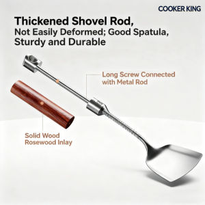 COOKER KING | COOKER KING 316L stainless steel food grade mushroom shovel thickened pot shovel cooking spoon frying spoon rosewood handle
