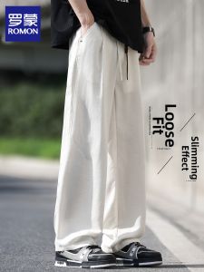 ROMON | Summer Lightweight Trousers for Men Straight Wide