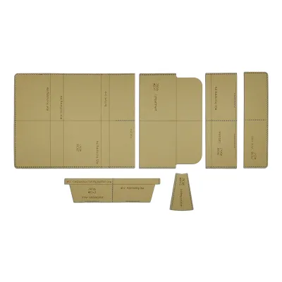 YOMDID 6PCS Handmade Leather Long Wallet Making Kraft Paper Template DIY Wallet Card Bag Version Sewing Pattern Making Stencil