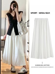 White High Waist A-Line Mini Skirt for Women Pear Shape Body Korean Style Polyester Fabric Casual Wear Office Suitable