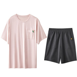 HODO | Summer Lightweight Cool Mens Short Sleeve Pajama Set