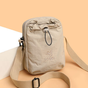 Casual Canvas Crossbody Bag Womens Water Cup Bag Multi-Functional Portable Phone Bag Ladies Versatile Waterproof Nylon Business Bag