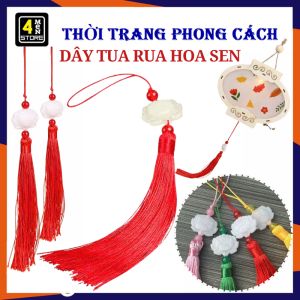 Combo 10 Dây Tua Rua Đỏ Liên Hoa Sen Trang Trí Quạt Phụ Kiện Cổ Trang - Dây Kết Đồng Tâm Tua Rua Trang Trí - Dây Treo Kim Tuyến Kết Đồng Tâm