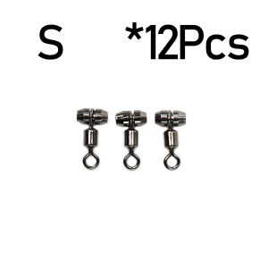 Topranc 12Pcs Rolling Swivels 8-shaped Ring for Saltwater Freshwater Fishing Tangle-Free Smooth Fishing Connector Accessories