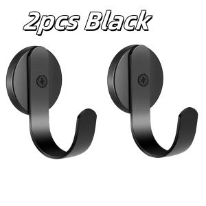 1/2pcs Strong Magnetic Hooks Black Front Door Hanging Hook For Office Gym Lockers Kitchen Refrigerator Wreath Key Storage Wreath