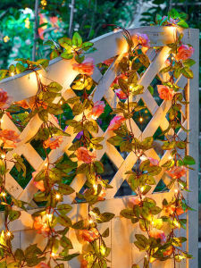 Sunflower Rose Vine String Lights Outdoor Waterproof Courtyard Balcony Fence Decorative Atmosphere Lights Rural Style
