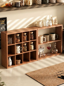 YANPU | Cherry Wood Multiple Compartments Cup Storage Rack